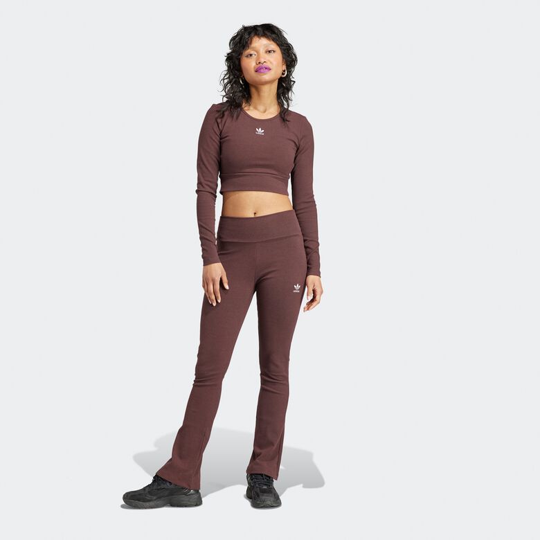 Leggings mit Rippen- und ausgestelltem Bein