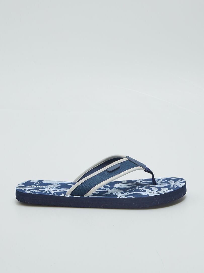 Chinelo de dedo com tira de tecido - AZUL