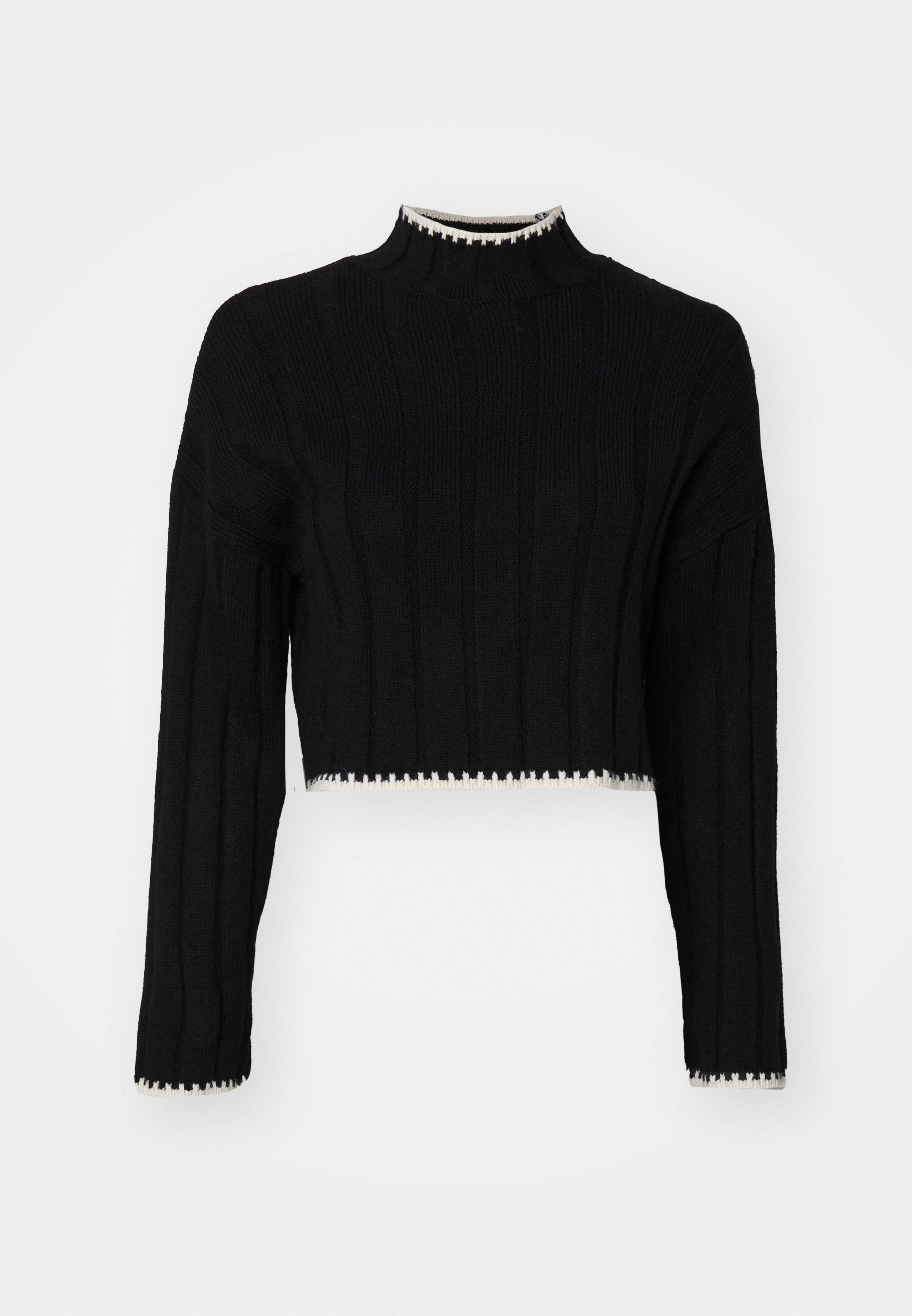 ONLY ONLCHICK STITCH HIGHNECK - Pulóver - fekete/habkő