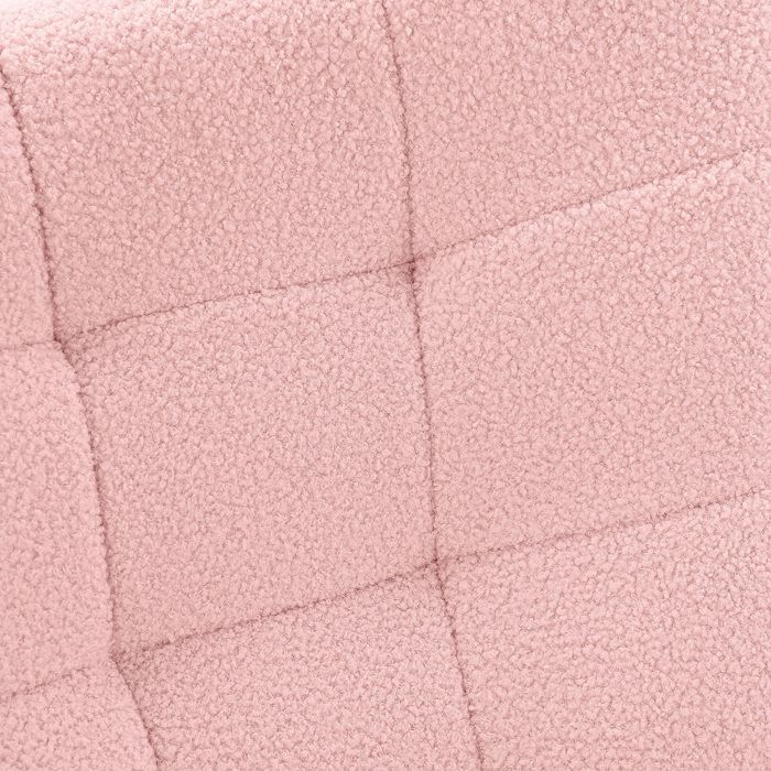 Fauteuil à bascule avec velours teddy,Rocking Chair,Fauteuil à bascule allaitement,bois massif et cadre en métal,rose