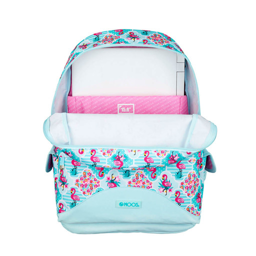  Moos Flamingo Turquoise Laptop Rugzak