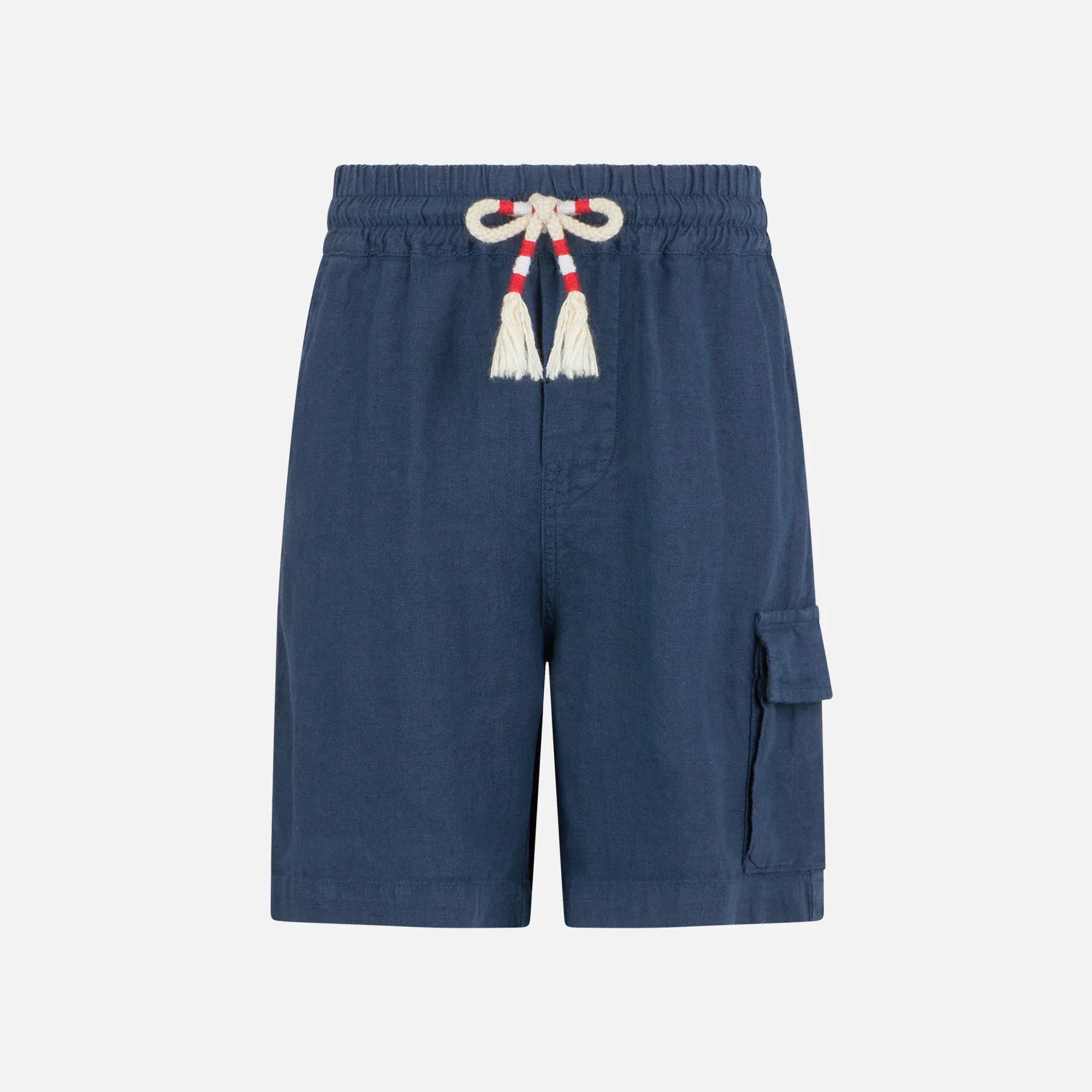 Marineblauwe linnen bermudashorts voor jongens