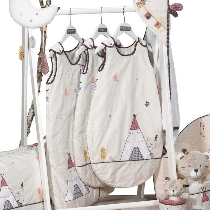 Saco de dormir de algodão para bebê - Sauthon - Timouki - Acolchoado - Branco - 0 meses - Recém-nascido
