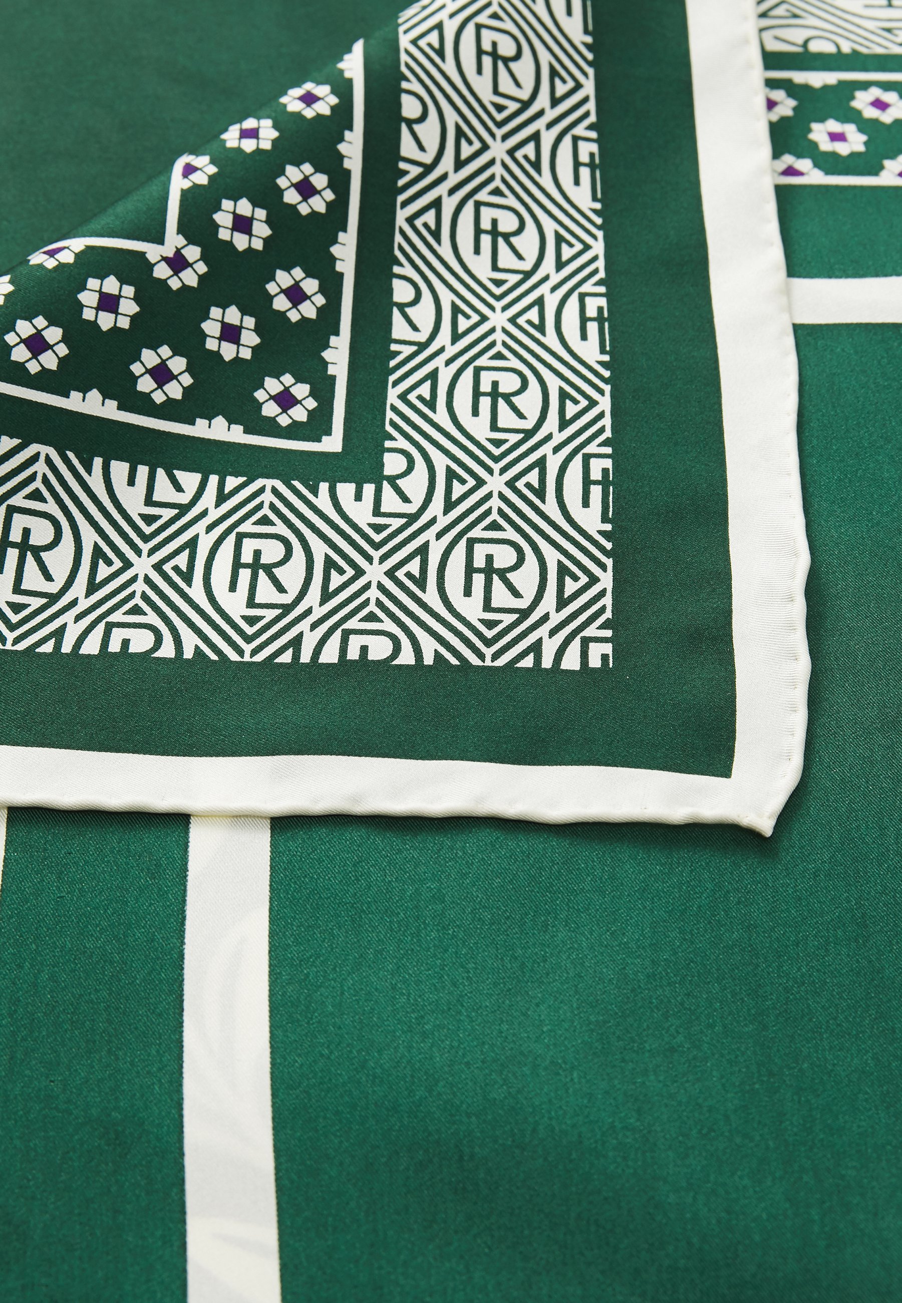 Polo Ralph Lauren Wimbledon Crescent zijden vierkante sjaal - Foulard - Northwest Pine
