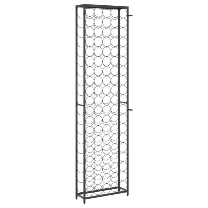 Portabottiglie - Nero - 95 bottiglie - Ferro battuto - 54x18x200cm