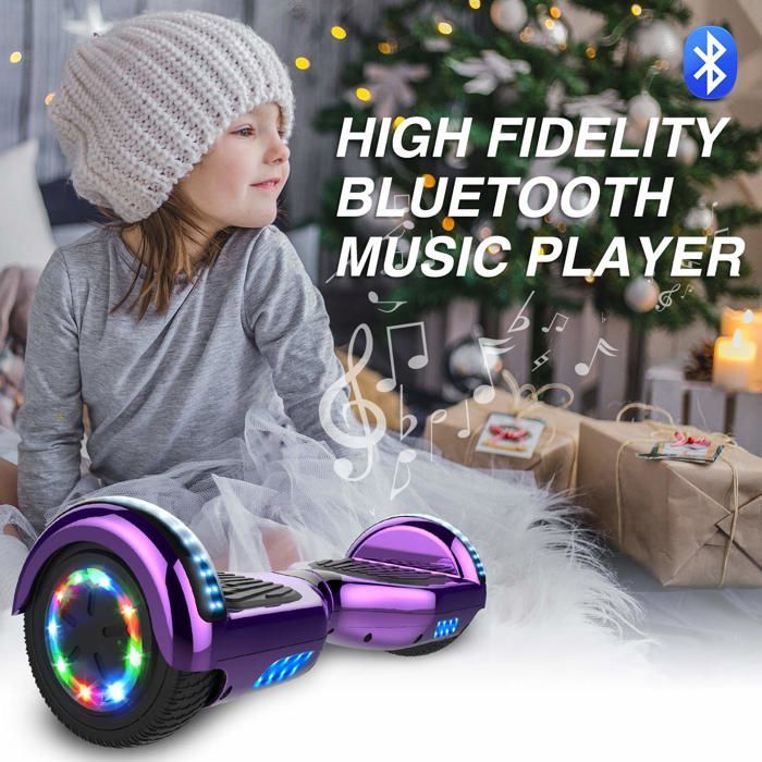 Hoverboard cromado morado de 6,5