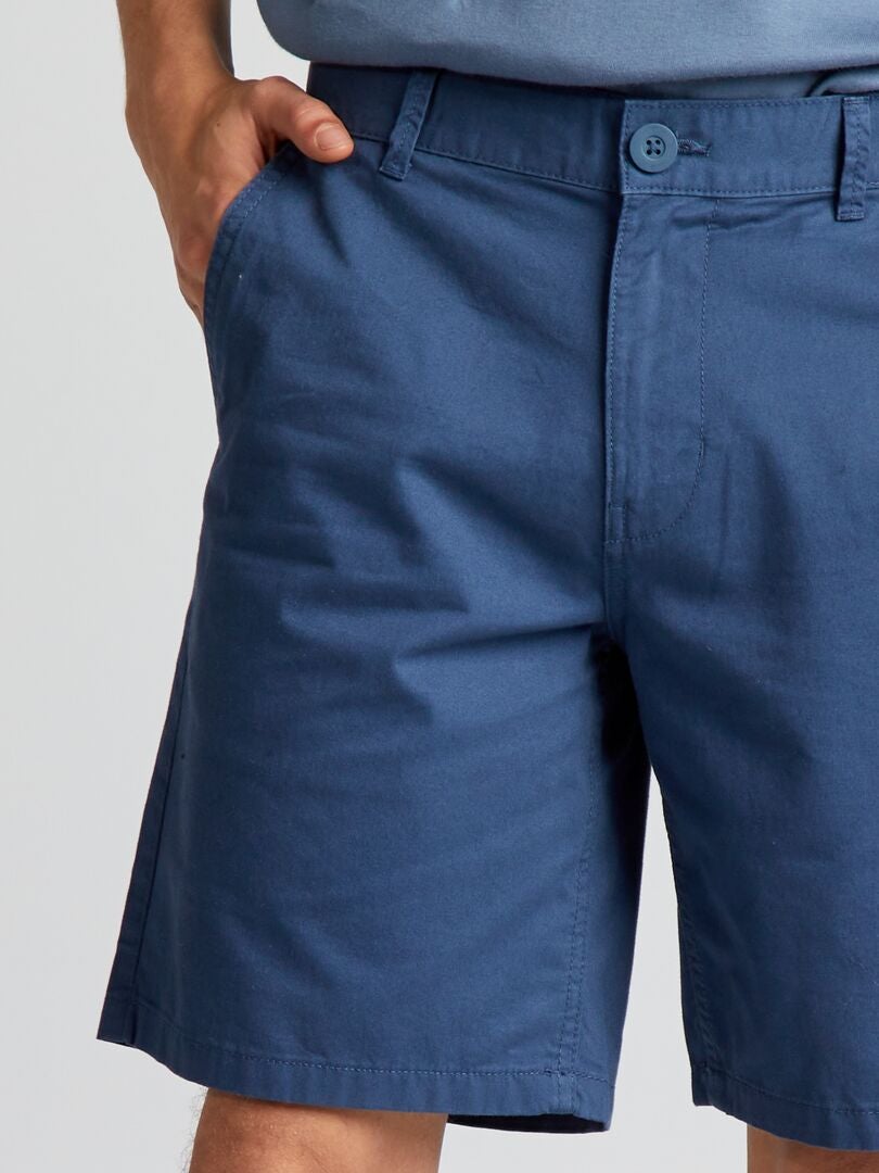 Twill chino bermudashorts - BLAUW