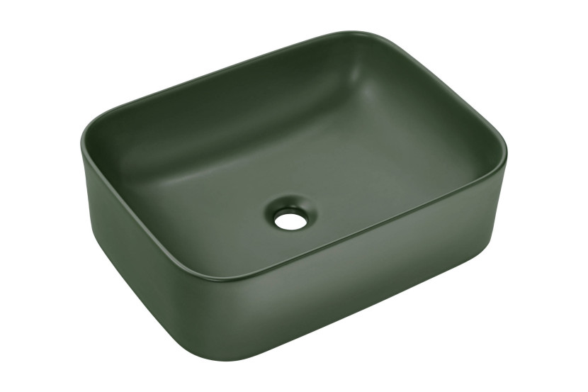 Umywalka nablatowa ceramiczna KAMA-MFG-50 Matowa Zieleń Lasu 50,5 cm