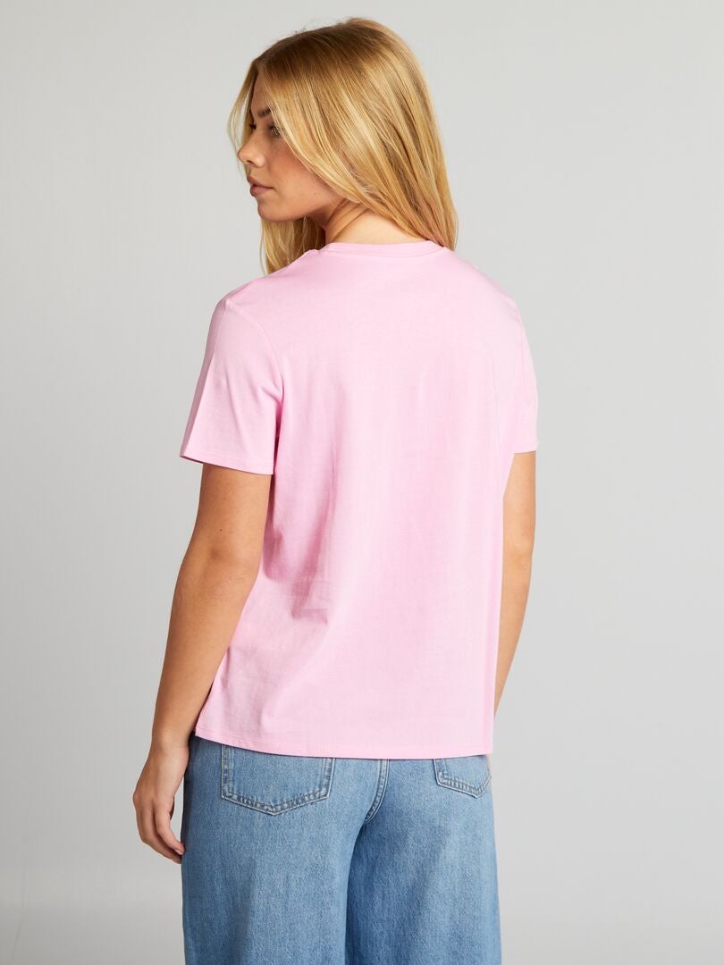 Camiseta com estampa de corações - ROSA