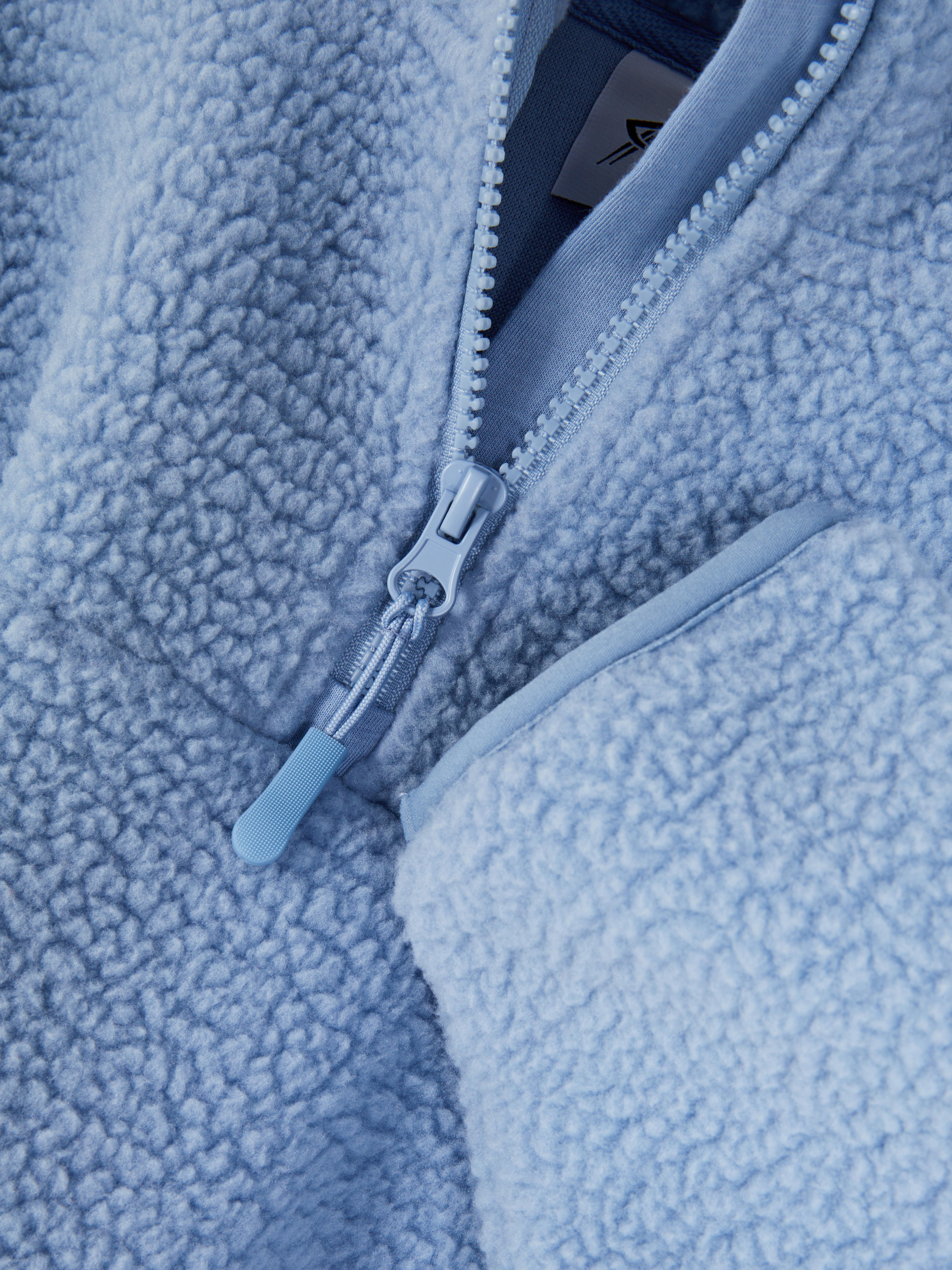 Hanorac din fleece cu guler ridicat Hanorac din fleece cu guler ridicat, fermoar frontal și tiv elastic