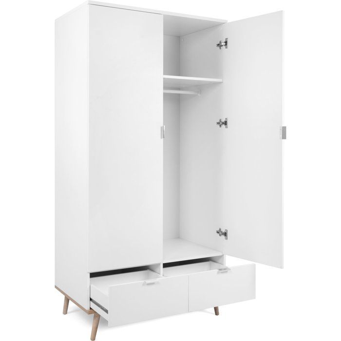 Armoire de chambre - GÖTEBORG 61 - Chêne sonoma / Blanc - 2 portes battantes - 90 x 55 x 180 cm