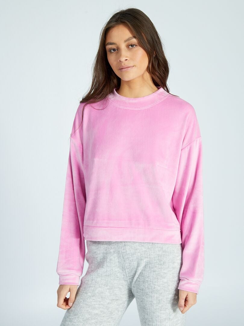 Sudadera de forro polar para estar en casa - rosa