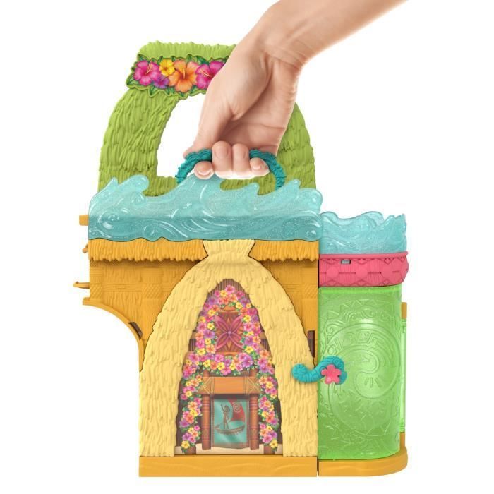Disney Vaiana Histoires à empiler Coffret de maison de poupée avec une petite poupée Vaiana, 1 ami animal et 9 accessoires - MATTEL