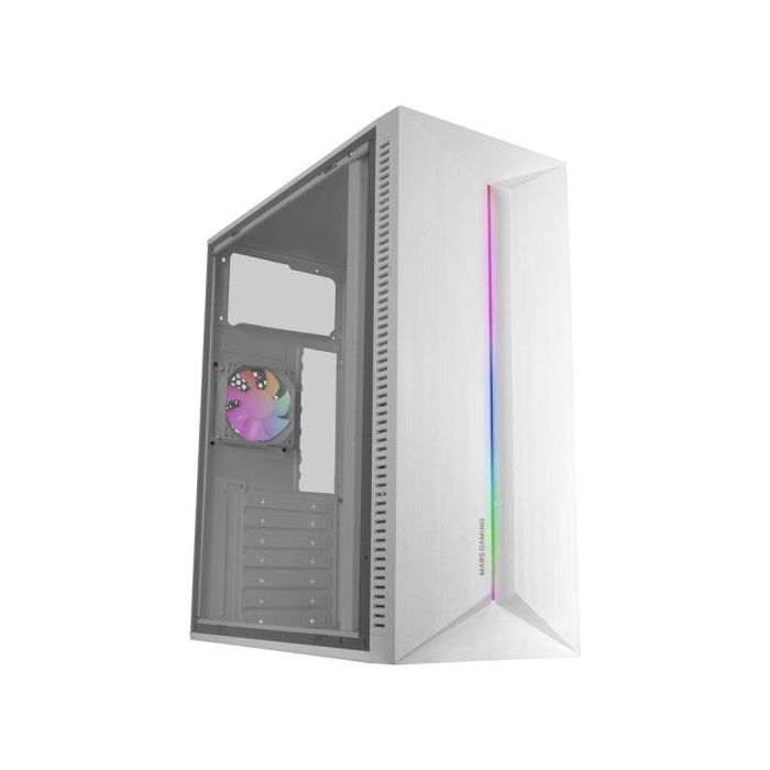 Mars Gaming Mc-blaze Caja Pc Atx Ventilador Frgb  80mm Tira Led Rgb Frontal Blanco
