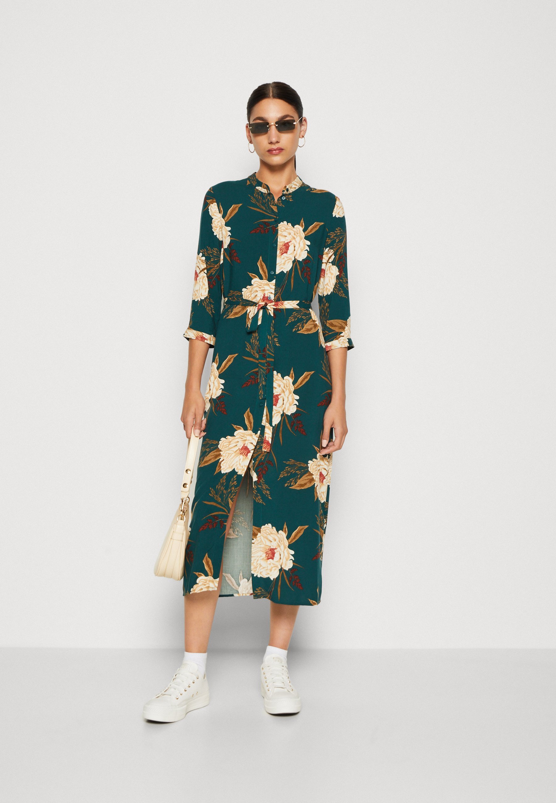 Vero Moda VMEASY SHIRT DRESS - Overhemdjurk - ponderosa dennenhout/camille