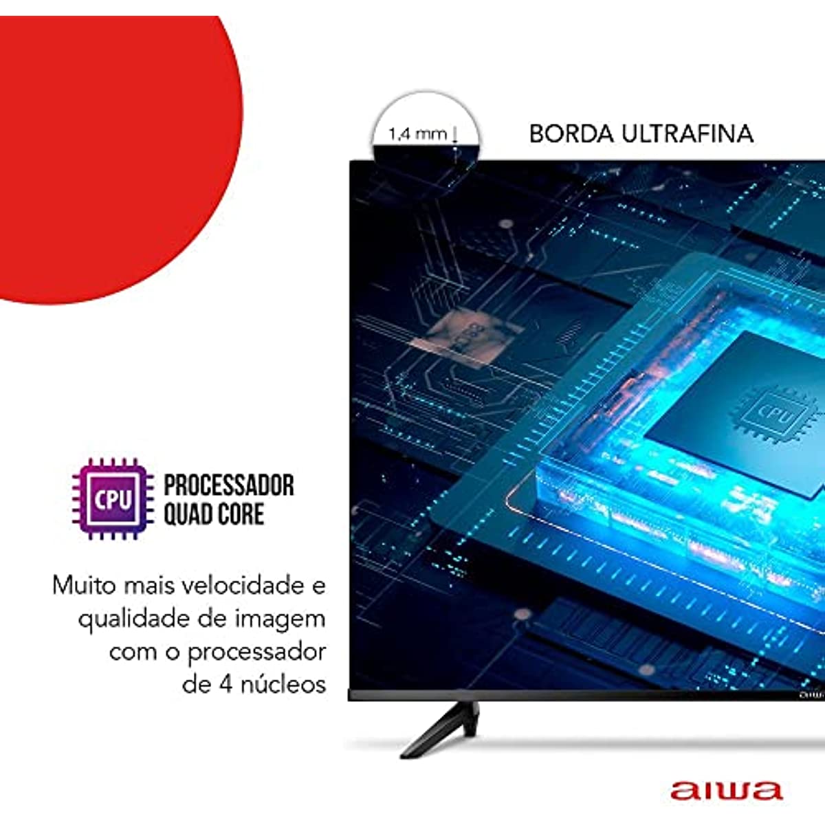 Chytrá televize Aiwa 50” 4K, ultratenký okraj, HDR10, Dolby Audio - AWS-TV-50-BL-01 CHYTRÁ TV 50