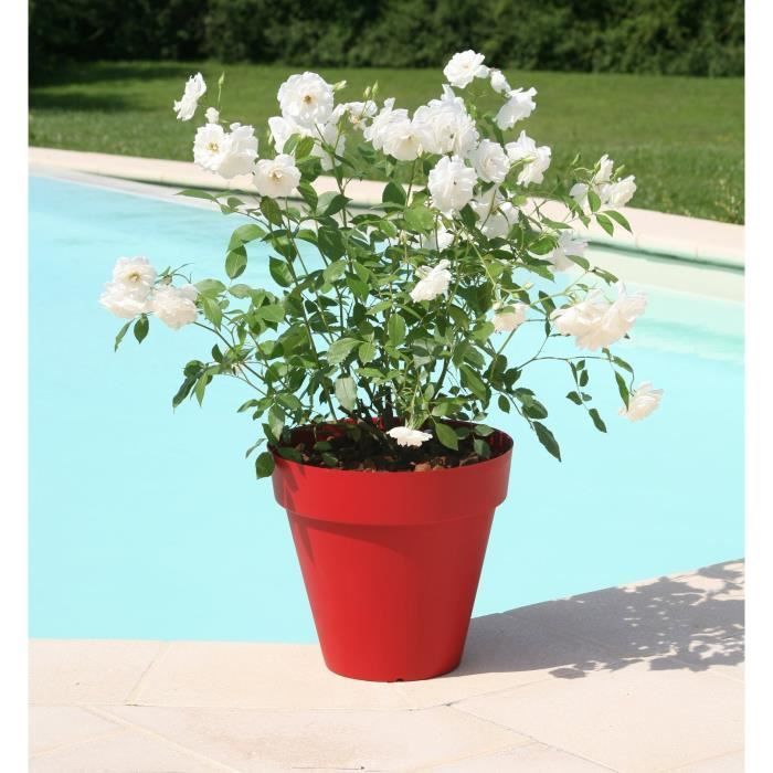 Vaso da fiori - RIVIERA - Soleilla Round - Ø 39.2 x 35.8 cm - 25L - Rosso