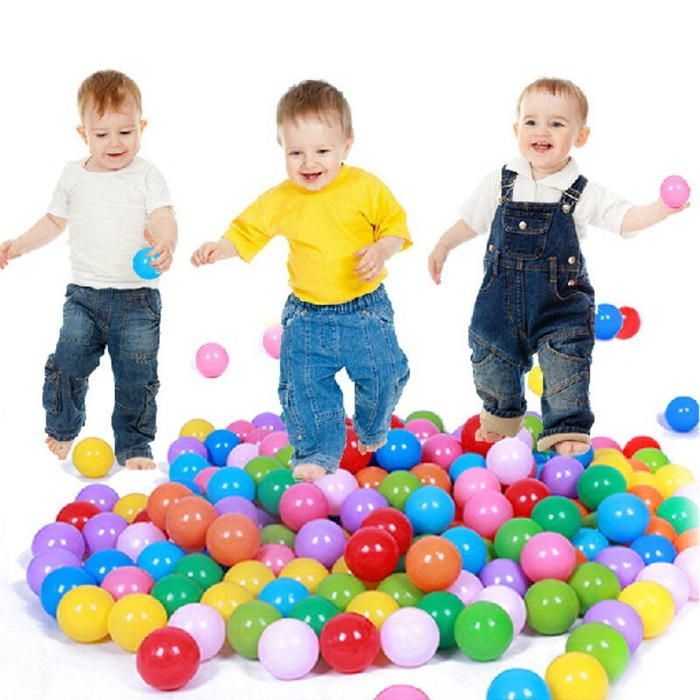 Bolinhas para piscina de bolinhas - 100 bolinhas resistentes a esmagamento - 7 cores vibrantes - Para piscinas de bolinhas, tendas e decoração de festas
