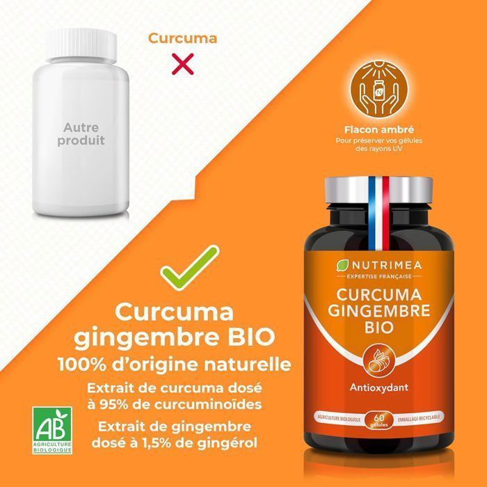 Organic Turmeric and Ginger - Anti-inflammatory & Antioxidant - Joint Pain - Nutrimea