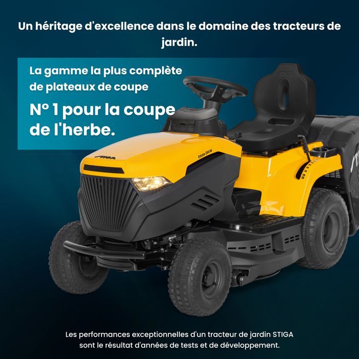 Cortacésped autopropulsado de gasolina STIGA ESTATE 384 M, motor de 352 cm, ancho de corte de 84 cm, para jardines de hasta 3000 m2, bolsa recolectora de 200 l.