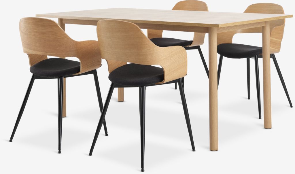 ALSTED HVIDOVRE ALSTED L160 stol hrast 4 HVIDOVRE stolica hrast/crna