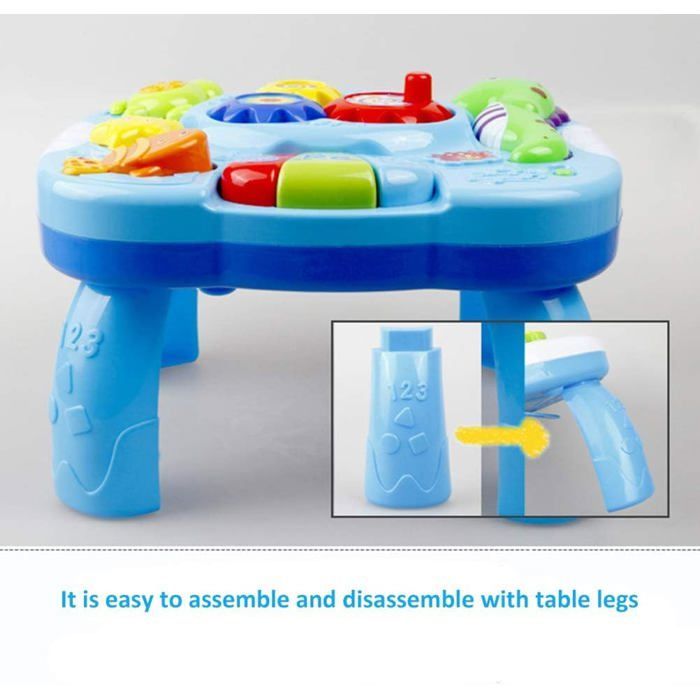 Musikalischer Lerntisch für Babys, 2-in-1-Spielzeug für die frühkindliche Bildung, musikalisches Aktivitätszentrum für Kleinkinder,