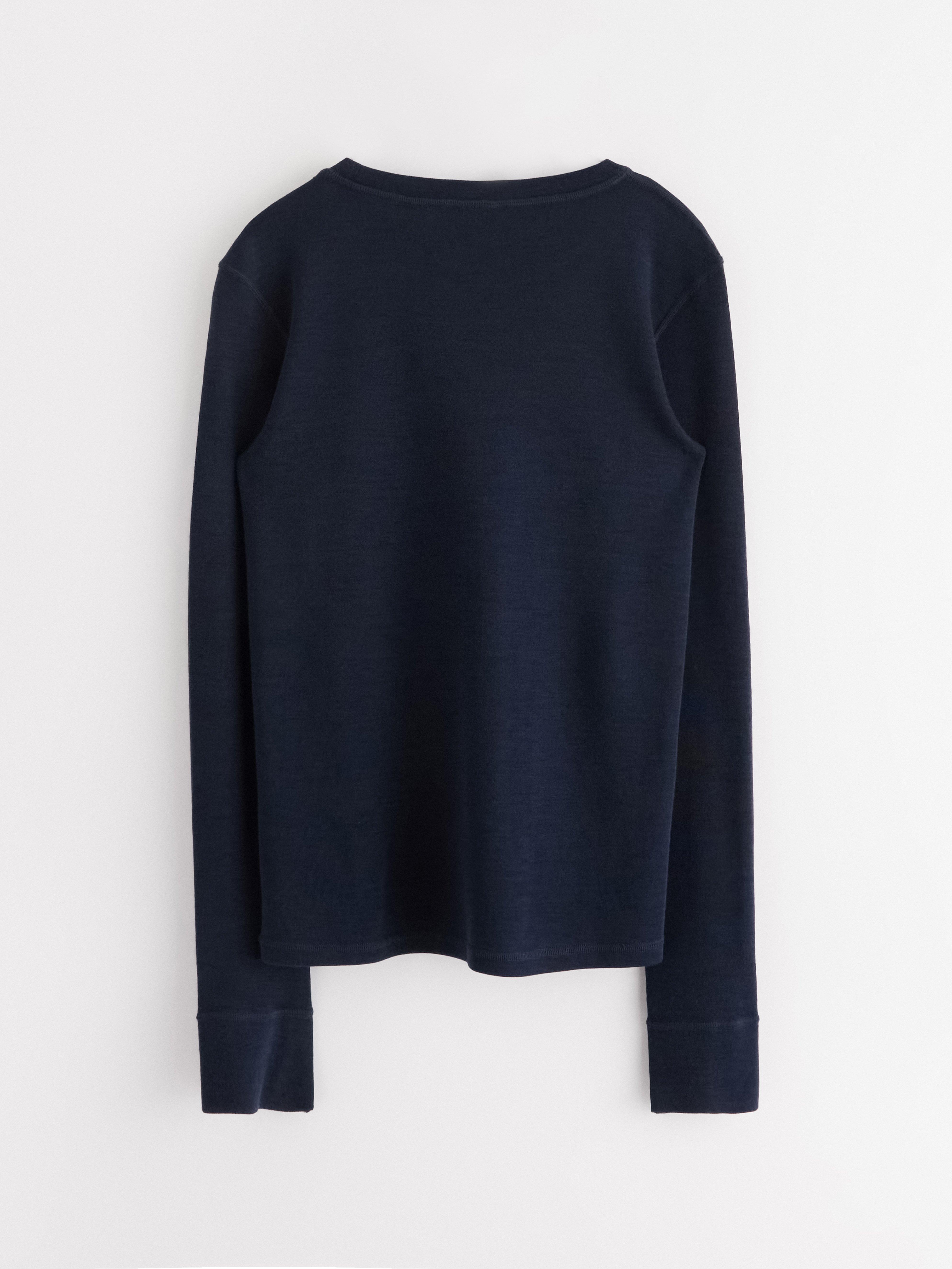 Top de lana merino azul marino