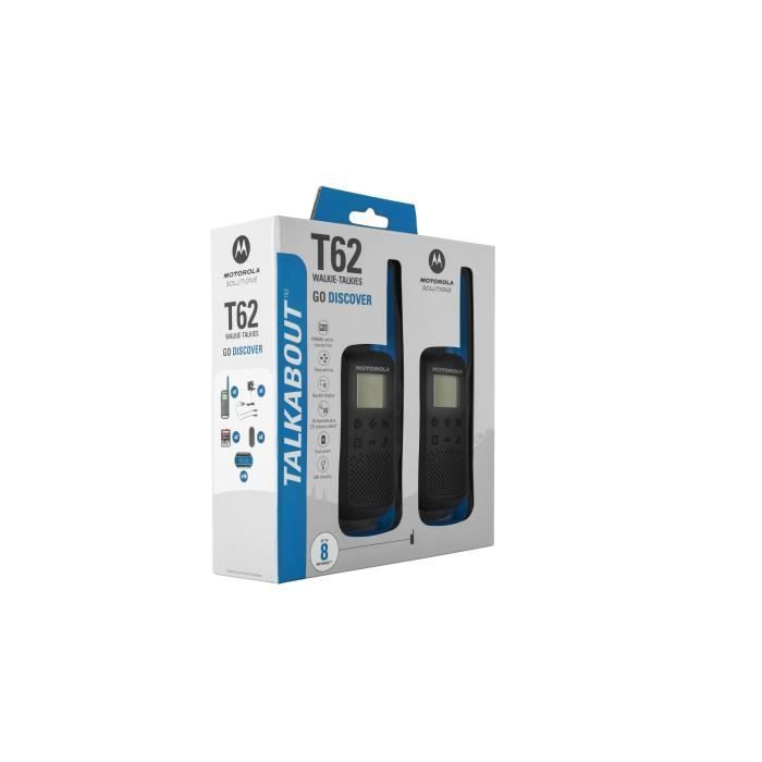 Talkie Walkie Radios MOTOROLA T62 PMR446 - Sans licence - Couplage simplifié - Bleu
