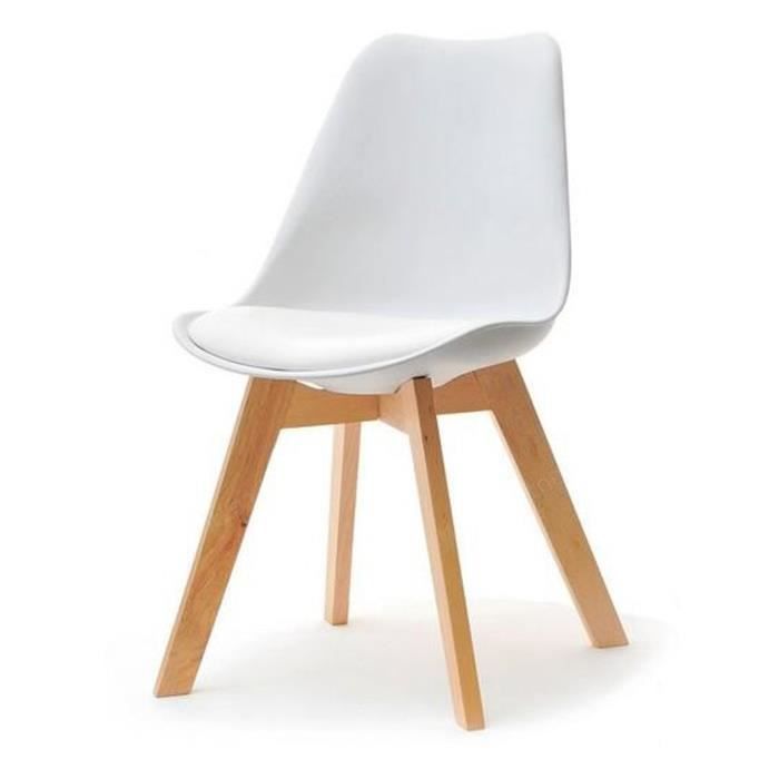 Lot de 4 chaises scandinaves coloris blanc - Skagen Style scandinave, la tendance ultime Caractéristiques: Coque assise et dossier