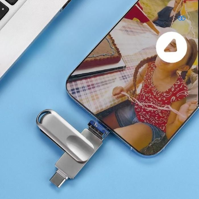 512 GB 4-in-1 USB-Stick mit drehbarem Stecker (USB 3.0, Lightning, USB-C, Micro-USB) – PASHASHOP
