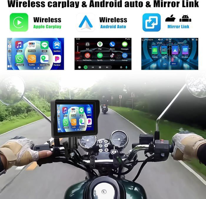 Carplay Moto Navi Display pour Moto-Navigation GPS-5 Pouces HD Écran Tactile Étanche Moto