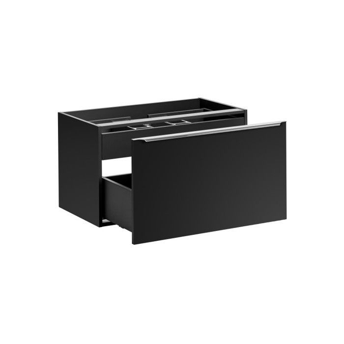 Badkamerset - GENERIC - Rosario Zwart - Dubbele wastafels - 180 cm - Moderne meubels