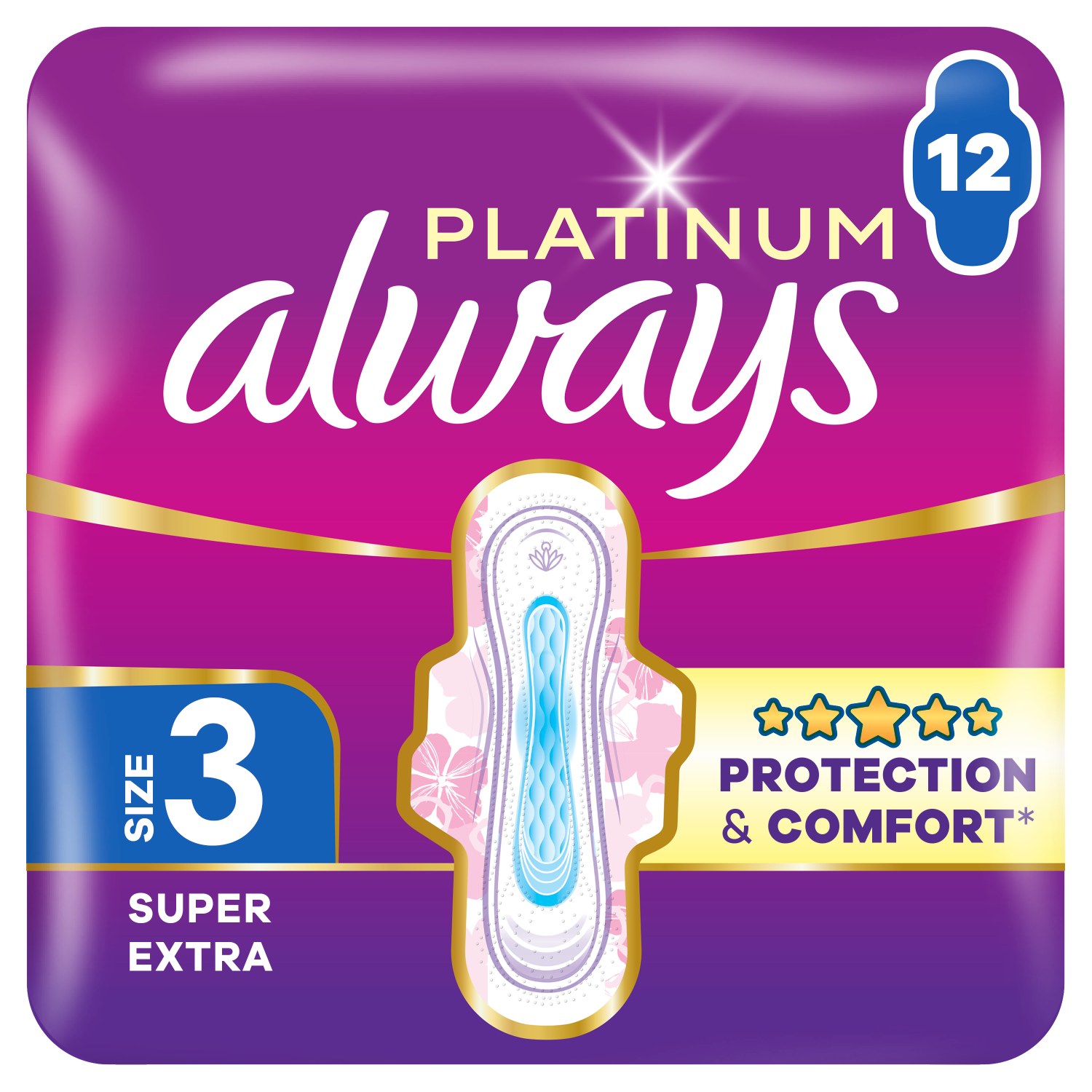Always bind med vinger 12 stk Platinum