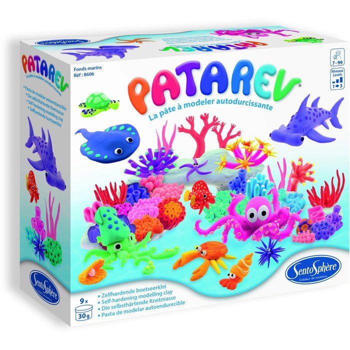 Self-hardening modeling clay - SENTOSPHERE - Patarev - Underwater - Various Colors - 9 colors - Ages 7+