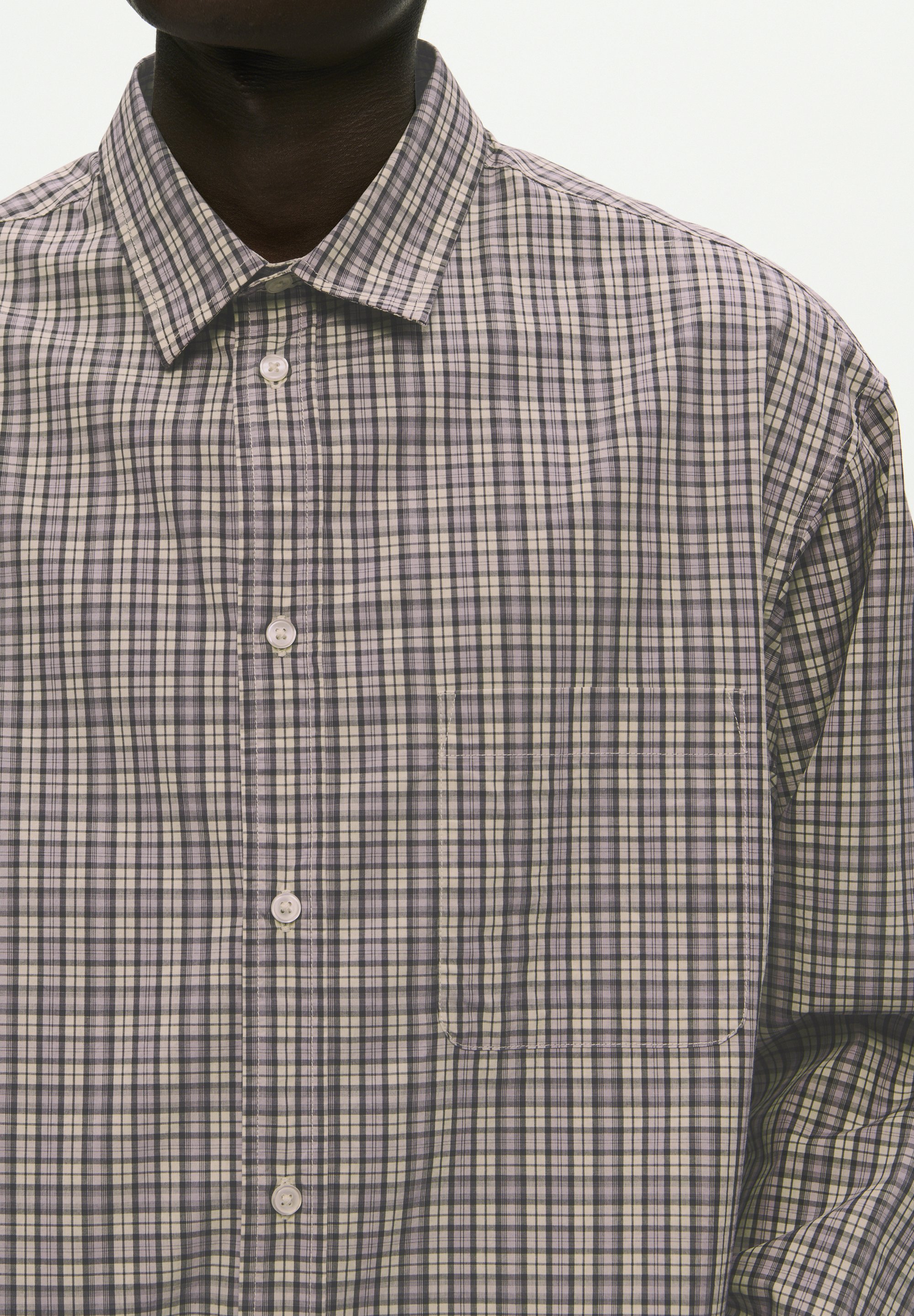 WOOD WOOD CARTER CHECK - Camicia - minimal a quadri grigi