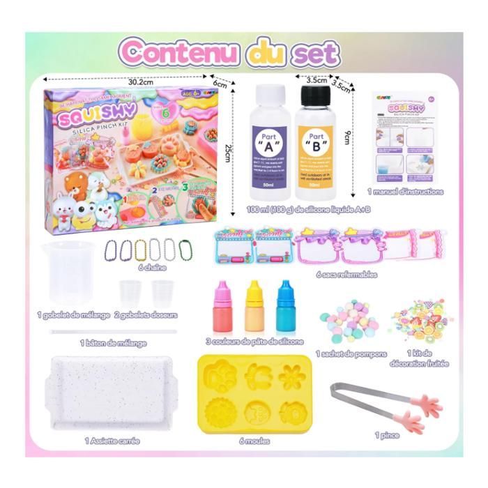 Kit de bricolage en silicone liquide Squishy, rapport de mélange AB 1:1 pour Taba HAND SPINNER - FIDGET CUBE - JOUET ANTI-STRESS