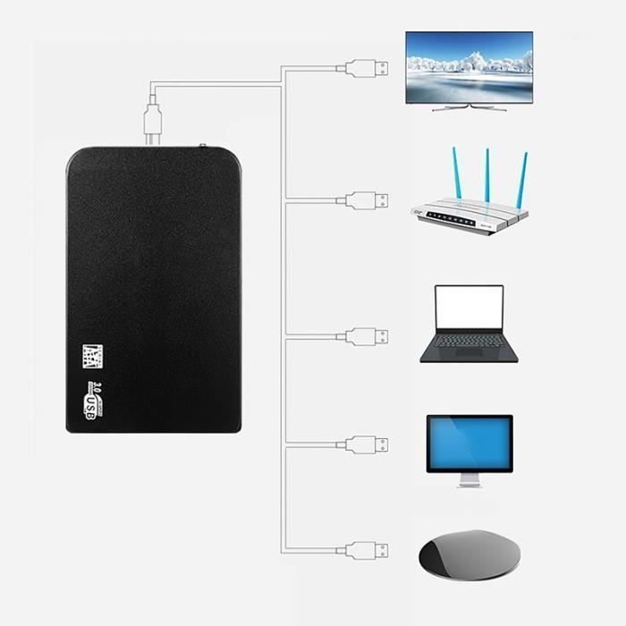 Disque Dur Externe 2T Usb 3.0 Dispositif De Stockage Mobile - Noir