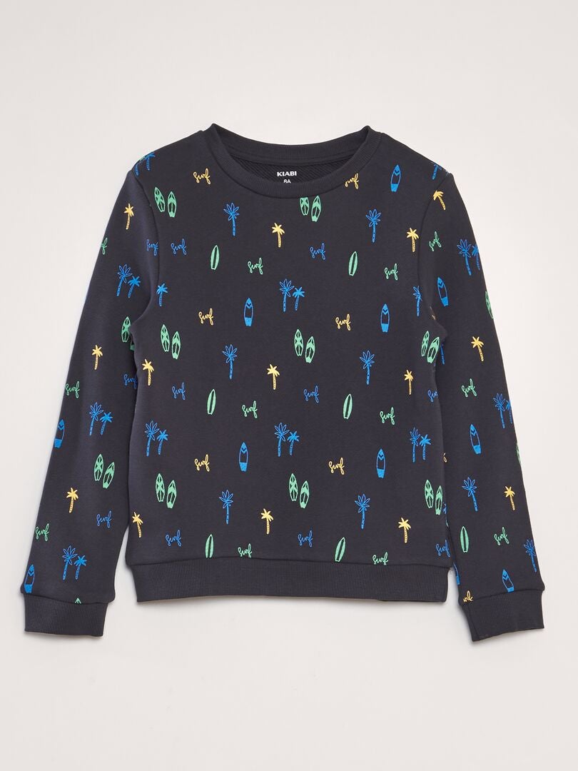 Sudadera estampada de felpa francesa - NEGRA
