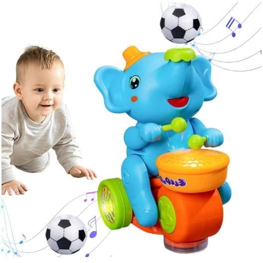 Brinquedo para bebê - Elefante musical - Luzes de LED - Desvio de obstáculos - Bola flutuante