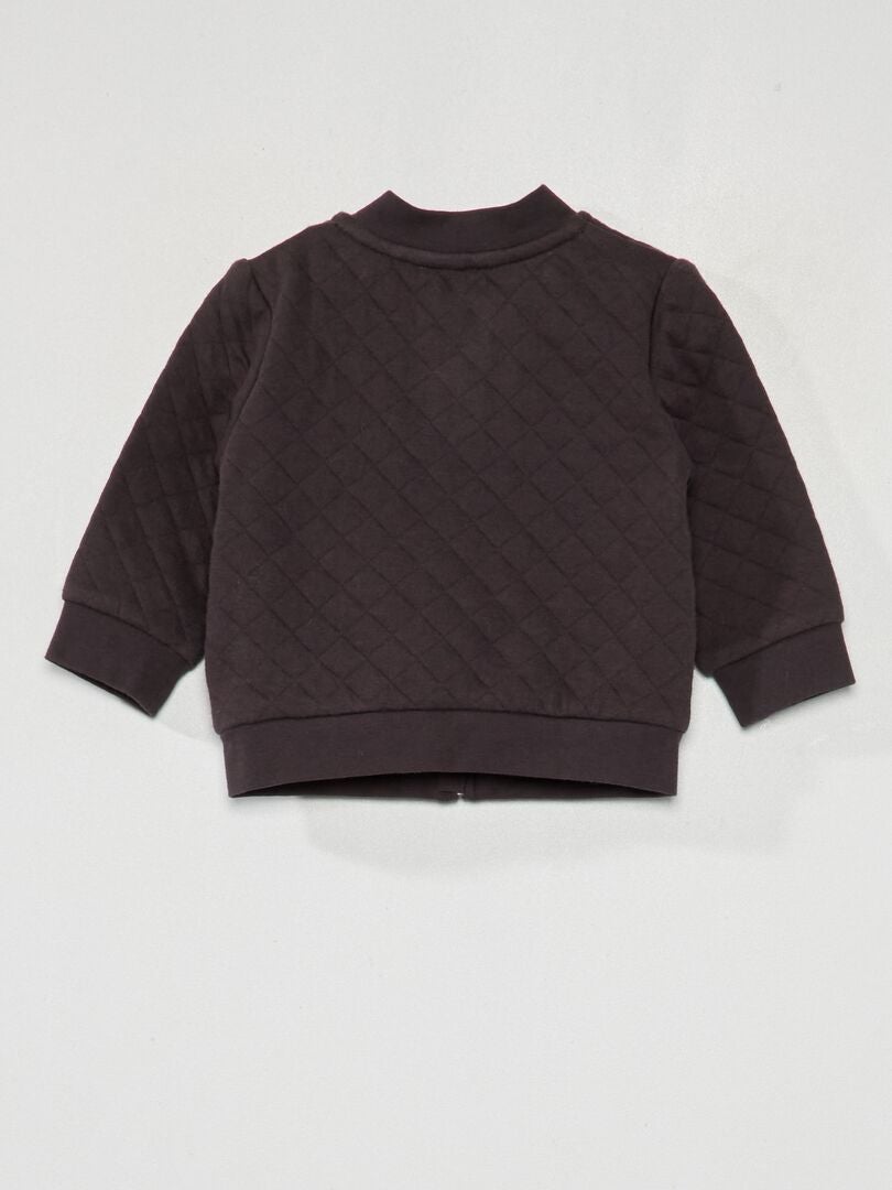 Gewatteerd sweatshirt met ritssluiting - Donkergrijs