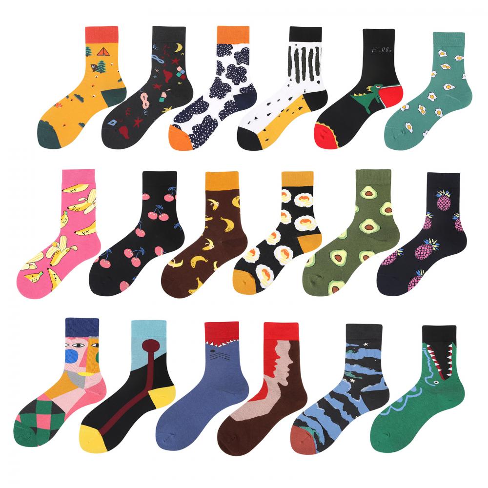 1 par de calcetines de algodón peinado con estampado de calavera de tiburón, largos, para hombre y mujer, calcetines divertidos, calcetines casuales para patineta, calcetines originales y divertidos.