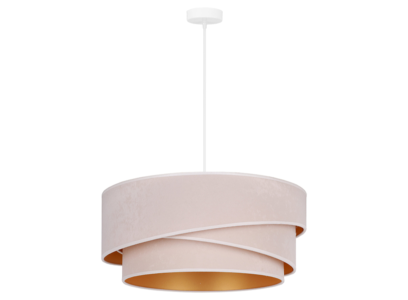 Lampa wisząca Kobo welurowa beżowo-złota