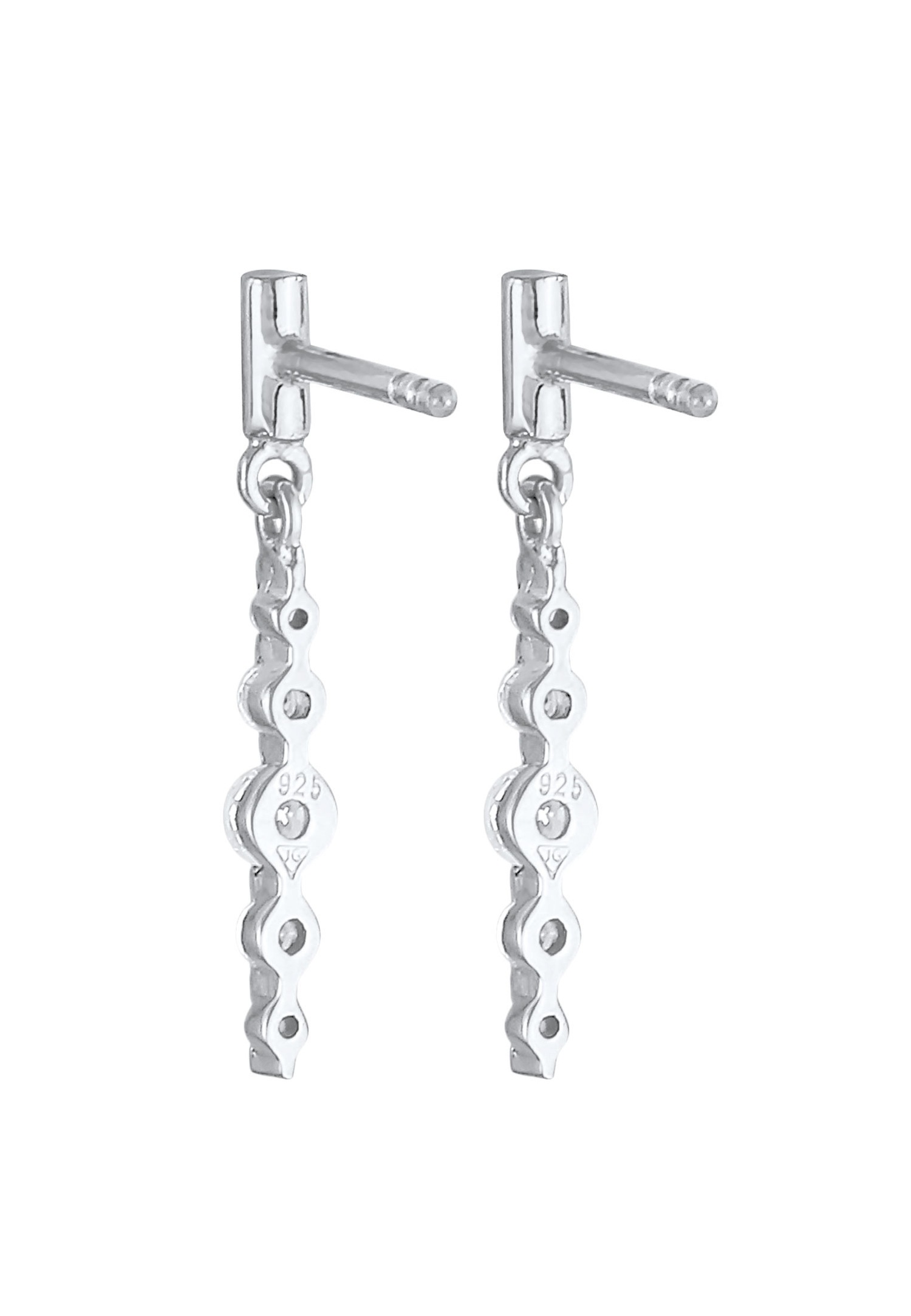 Elli Clous d'oreilles pour femme Glamour classique avec pierres de zirconium en argent sterling 925