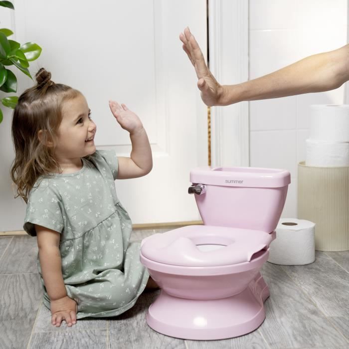 INGENUITY minitoilet voor meisjes met ingebouwde toiletbrilverkleiner en muzikale spoelfunctie.