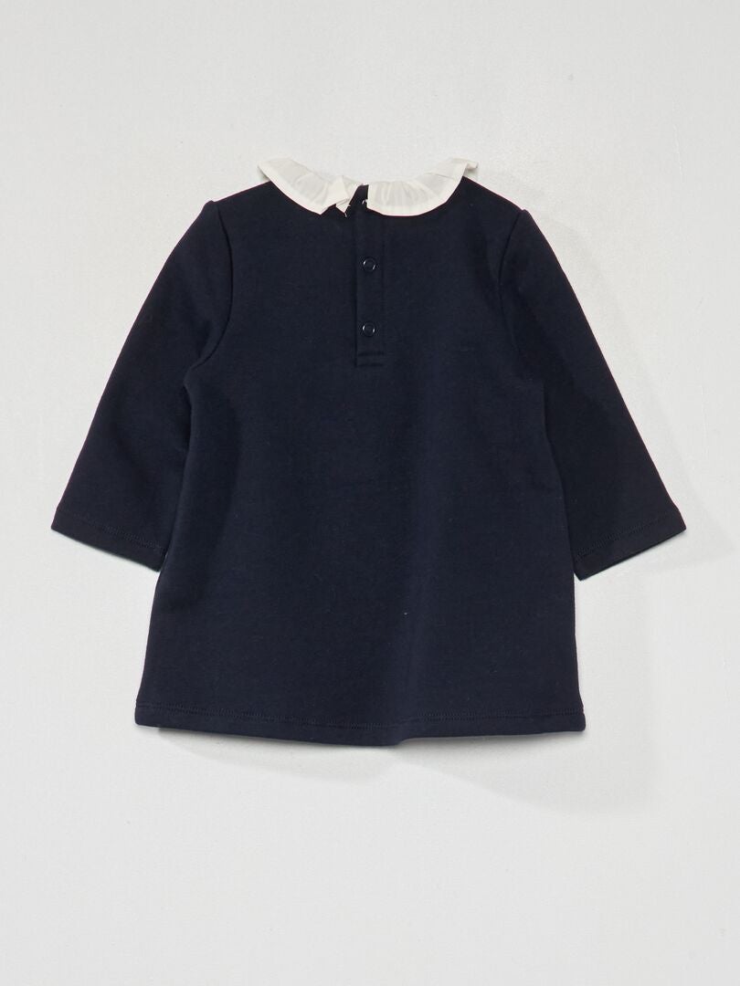 Sweatshirtjurk van fleecestof - BLAUW