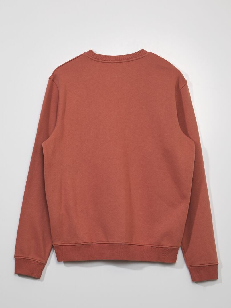 Bedrukte fleece sweater - ROZE