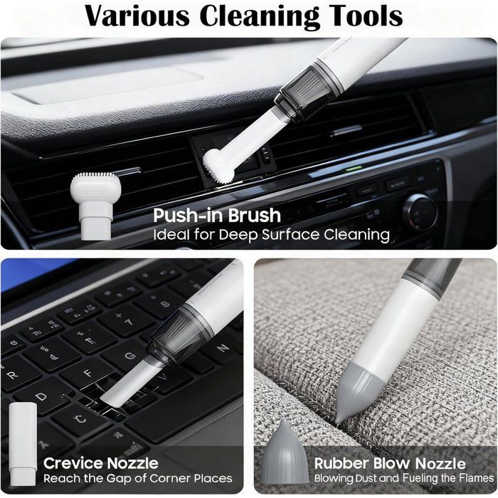 Aspiradora - Aspiradora de mano - Aspiradora de mano recargable - Aspiradora inalámbrica para coche - Con filtro de acero inoxidable - 2