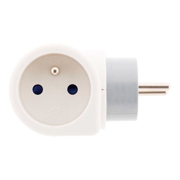 Regleta doble giratoria de 16 A con rotación de 180° - Blanca - Zenitech