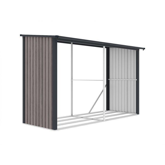 Houtopslag van gegalvaniseerd staal met houtlook, 5,78 m³ - 7 verdiepingen - B302 x D119 x H190 cm - VARWOOD