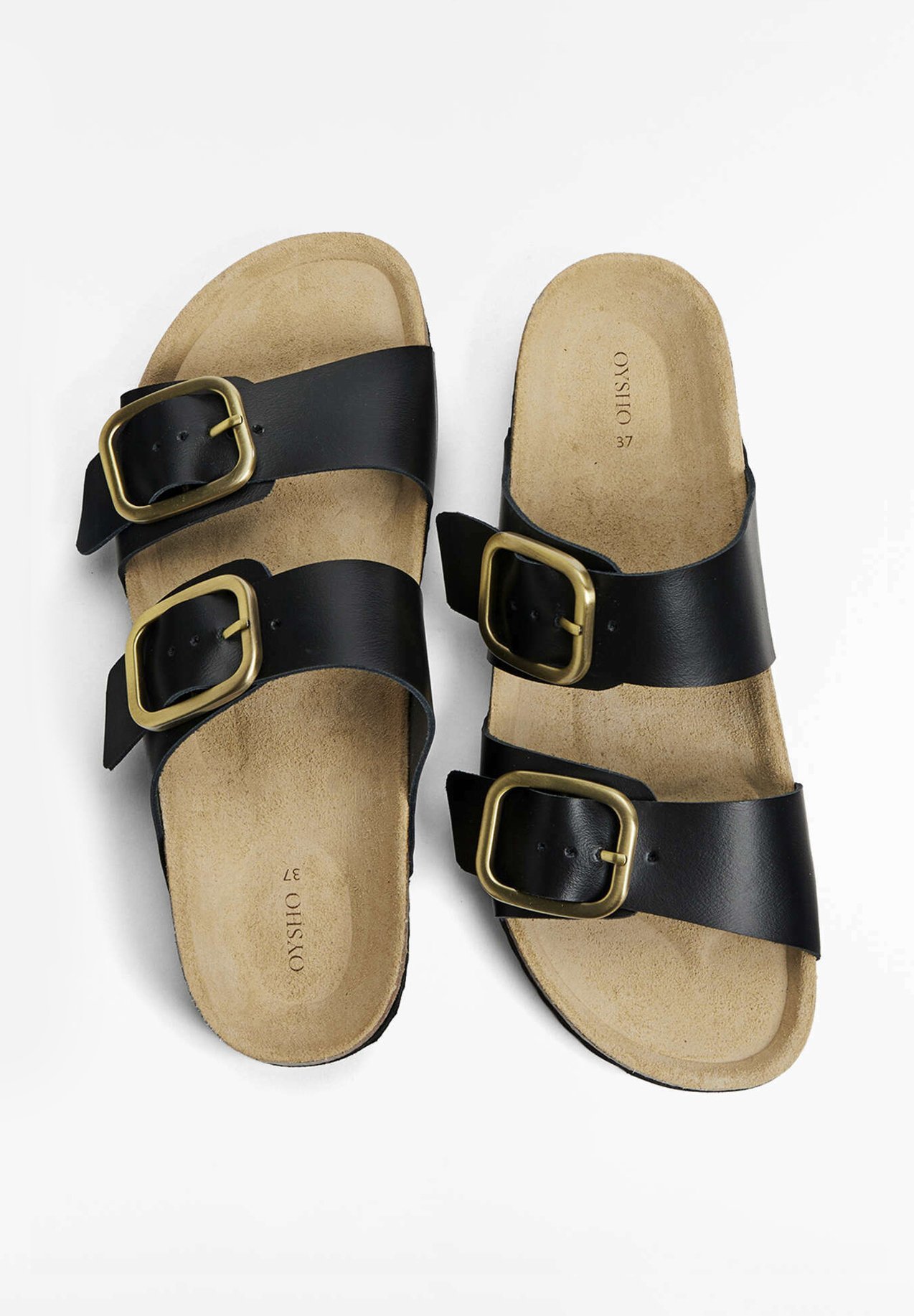 OYSHO BUCKLE - Natikači - črni